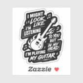 Ik Lijk Wel Te Luisteren Gitaar Sticker (Vel)