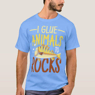 Ik lijm dieren aan steen voor een Aquarist-viskwek T-shirt