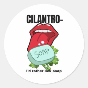 Ik lik liever zeep - antikoriander Grappige Sticke Ronde Sticker