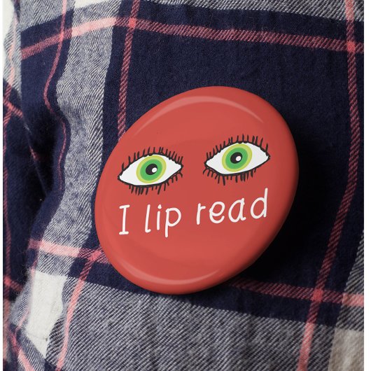 Ik lip leest badge pin voor dooflip lezen ronde button 5,7 cm