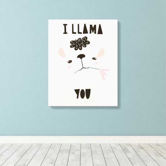 Ik Llama jij Canvas Afdruk (Insitu (Houten vloer))