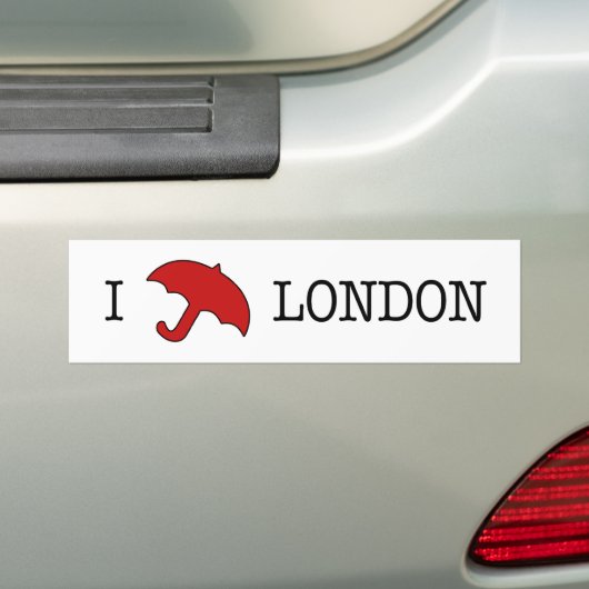 Ik ☂ Londen (Bumpersticker) Bumpersticker (Op auto)