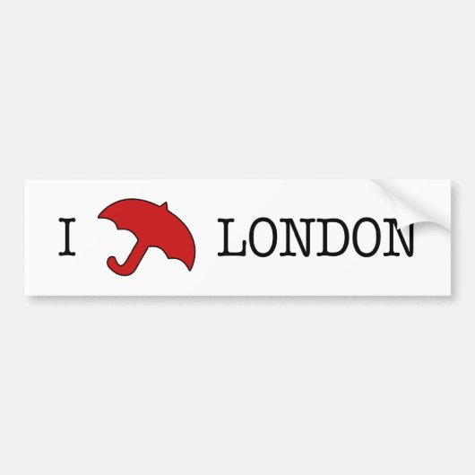 Ik ☂ Londen (Bumpersticker) Bumpersticker (Voorkant)