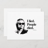 Ik loog en mensen stierven briefkaart (Voorkant / Achterkant)