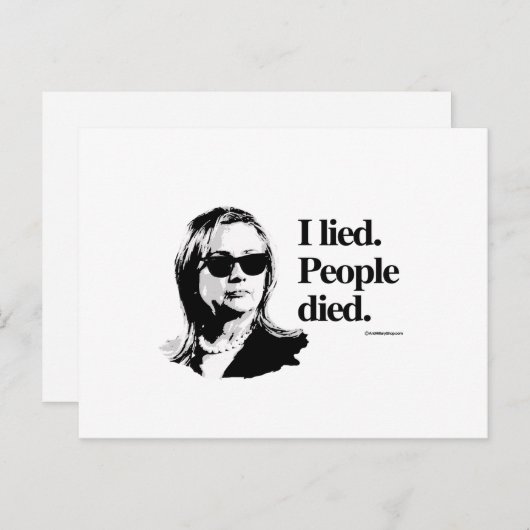 Ik loog en mensen stierven briefkaart (Voorkant / Achterkant)