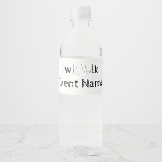 Ik loop, aangepaste Eventnaam Waterfleslabels Waterfles Etiket (Voorkant)