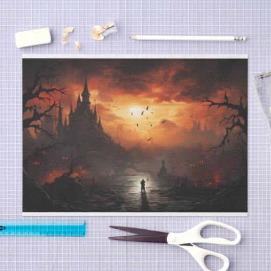 Ik loop alleen Halloween Gothic Deocupage Tissuepapier (Craft)