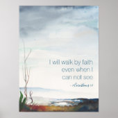 Ik loop door geloof Herfst Spirituele Waterverf Poster (Voorkant)