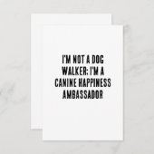 Ik loop geen honden, ik ben een hondenblijer bedankkaart (Voorkant / Achterkant)