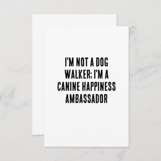 Ik loop geen honden, ik ben een hondenblijer bedankkaart (Voorkant / Achterkant)