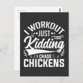 Ik loop gewoon een grapje te maken ik jagen kippen briefkaart (Voorkant / Achterkant)