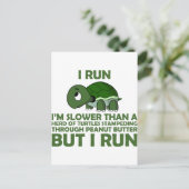 Ik loop. Ik ben langzamer dan een schildpad, maar  Briefkaart (Staand voorkant)