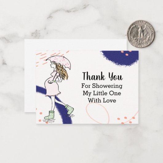 Ik loop in de regen bedankt notitiekaartje (Voorkant / Achterkant in situ)