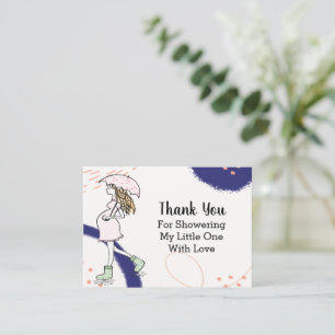 Ik loop in de regen bedankt notitiekaartje