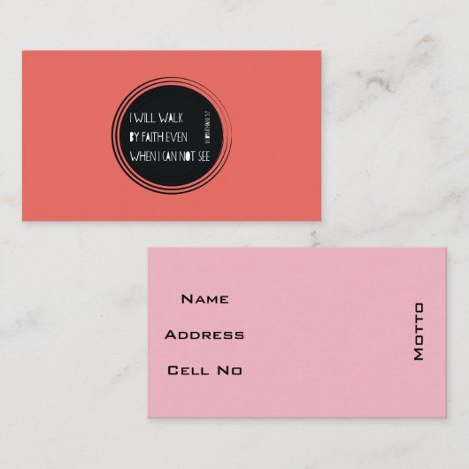 Ik loop langs Faith Visitekaartje (Voorkant / Achterkant)