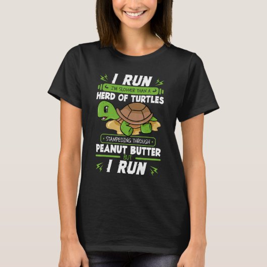 Ik loop langzamer dan een heleboel pinda's, maar.. t-shirt (Voorkant)