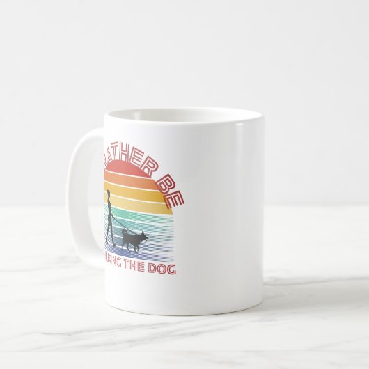 Ik loop liever met de hond koffiemok (Voorkant links)