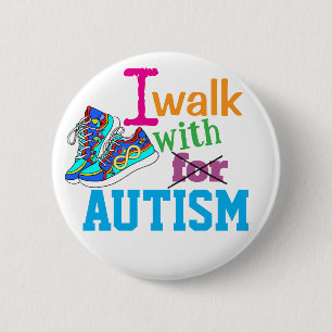 Ik Loop Met Autisme- Autisme Bewustzijn Knop Ronde Button 5,7 Cm