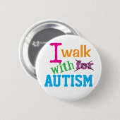 Ik Loop Met Autisme - Kleurige Autisme Bewustzijn Ronde Button 5,7 Cm (Voorkant /achterkant)