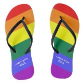 "Ik loop met trots" Rainbow Gay Pride Flag Teenslippers (Voetbed)