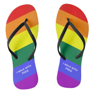 "Ik loop met trots" Rainbow Gay Pride Flag Teenslippers