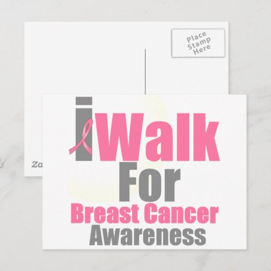 Ik loop naar borstkanker briefkaart (Voorkant / Achterkant)