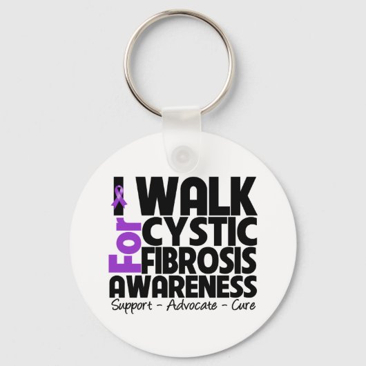 Ik loop naar cystic fibrosis Awareness Sleutelhanger (Voorkant)
