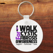 Ik loop naar cystic fibrosis Awareness Sleutelhanger (Voorkant)