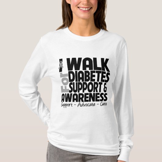Ik loop naar diabetes t-shirt (Voorkant)