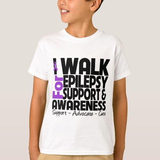 Ik loop naar Epilepsy Bewustheid T-shirt (Voorkant)