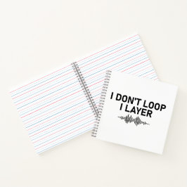 Ik loop niet in laagje minimale muziek notitieboek