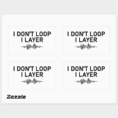 Ik loop niet in laagje minimale muziek rechthoekige sticker (Vel)