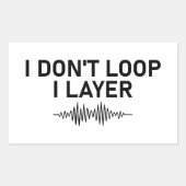 Ik loop niet in laagje minimale muziek rechthoekige sticker (Voorkant)