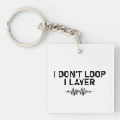Ik loop niet in laagje minimale muziek sleutelhanger (voorkant)