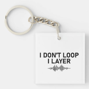 Ik loop niet in laagje minimale muziek sleutelhanger