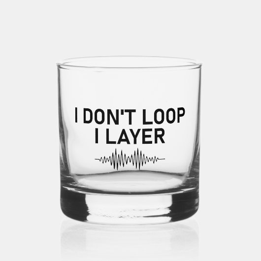 Ik loop niet in laagje minimale muziek whisky glas (Achterkant)
