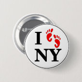 Ik loop NY Ronde Button 5,7 Cm (Voorkant /achterkant)