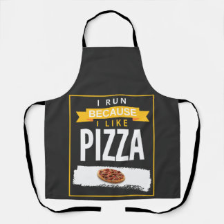 Ik loop omdat ik graag Pizza Funny Novelty zie lop Schort