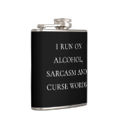 Ik loop op alcohol sarcasme en vloek woorden heupfles (Rechts)