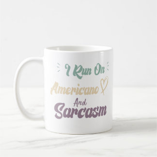 Ik loop op Americano en sarcasme Grappig citaat ko Koffiemok