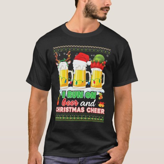 Ik loop op bier en kerstmis, lomp Sweater Mer T-shirt (Voorkant)