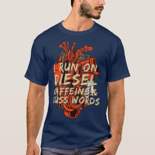 Ik loop op Diesel Funny Diesel Head Mechanic T-shirt