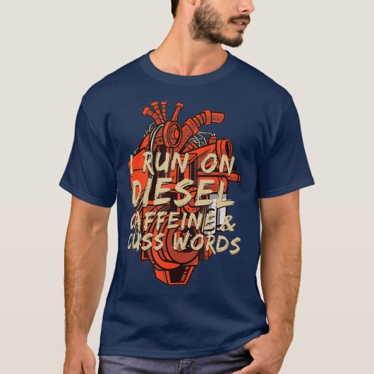 Ik loop op Diesel Funny Diesel Head Mechanic T-shirt (Voorkant)