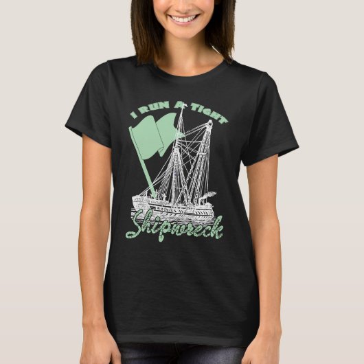 Ik loop op een tight Shipwreck Mam of Twins T-shirt (Voorkant)