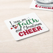 Ik loop op Faith en Kerstmis feestdag Kartonnen Onderzetters (Schuin)