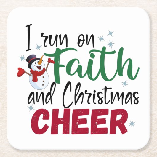 Ik loop op Faith en Kerstmis feestdag Kartonnen Onderzetters (Voorkant)