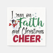 Ik loop op Faith en Kerstmis Fun Holiday Servet (Voorkant)