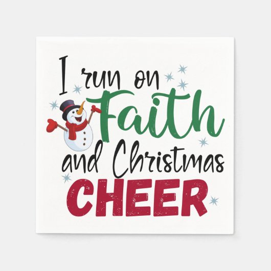 Ik loop op Faith en Kerstmis Fun Holiday Servet (Voorkant)