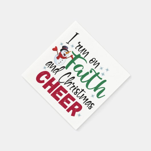 Ik loop op Faith en Kerstmis Fun Holiday Servet (Hoek)