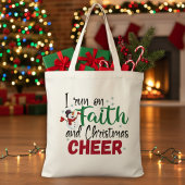 Ik loop op Faith en Kerstmis. Tote Bag